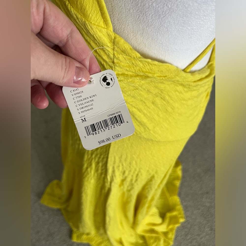 NWT Free People Louisa Maxi Dress in Golden Kiwi Size Medium - Picture 10 of 12